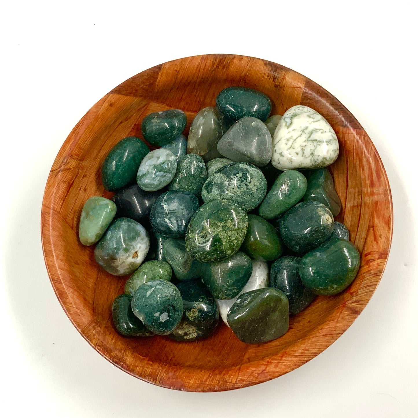 Polished Moss Agate Crystal for Balance, Growth & Grounding