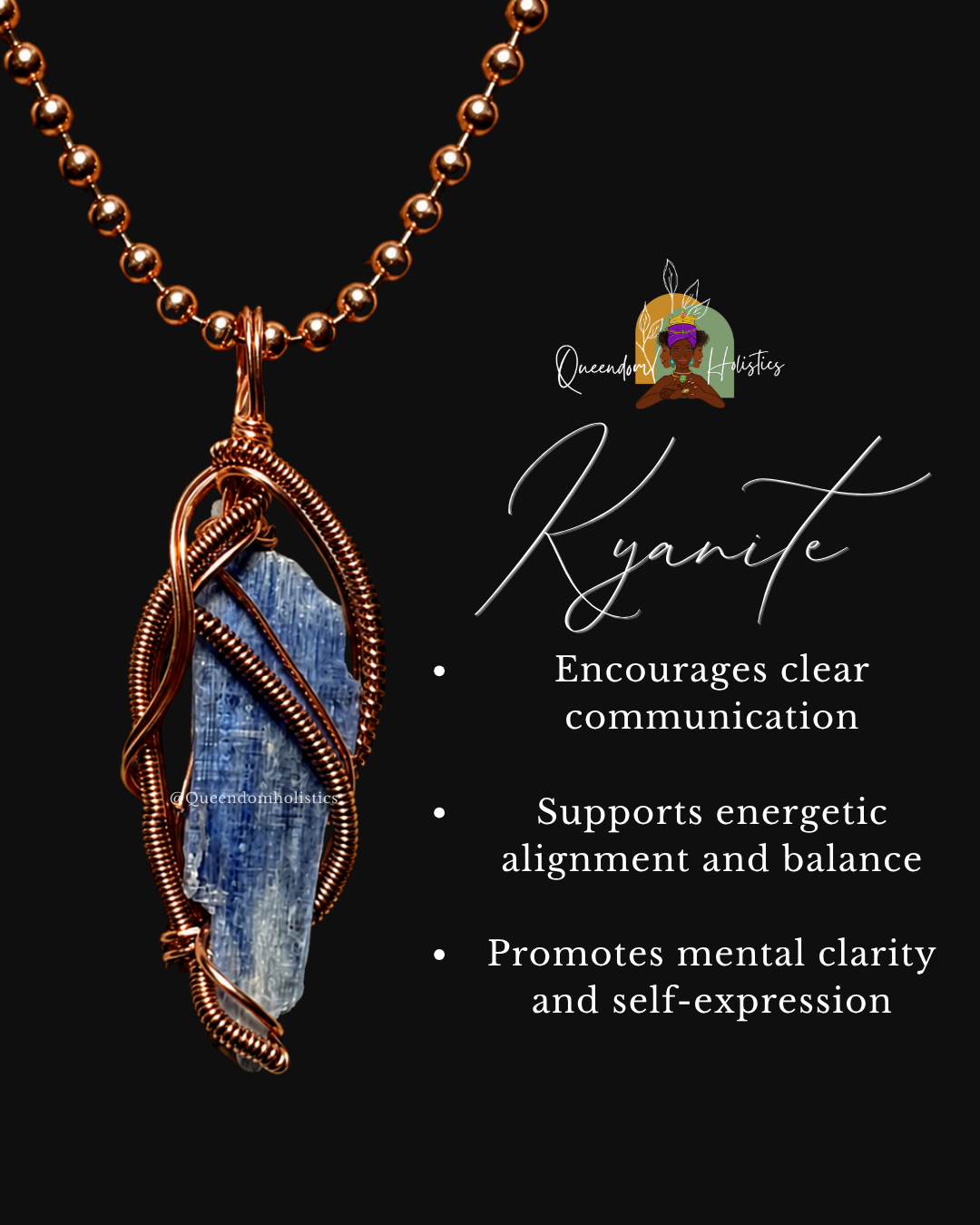 Custom Wrapped Blue Kyanite Pendant for Clarity & Communication