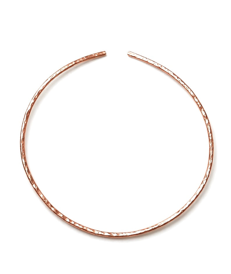 Copper Hand Hammered Collar Necklace | Minimalist Statement Jewelry