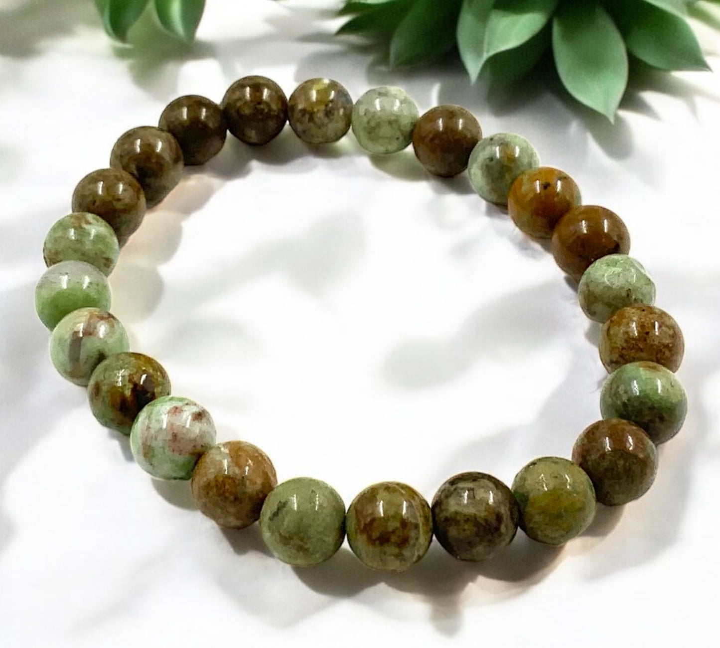 Green Opal Stretch Bracelet for Emotional Balance, Stress Relief & Heart Chakra Healing