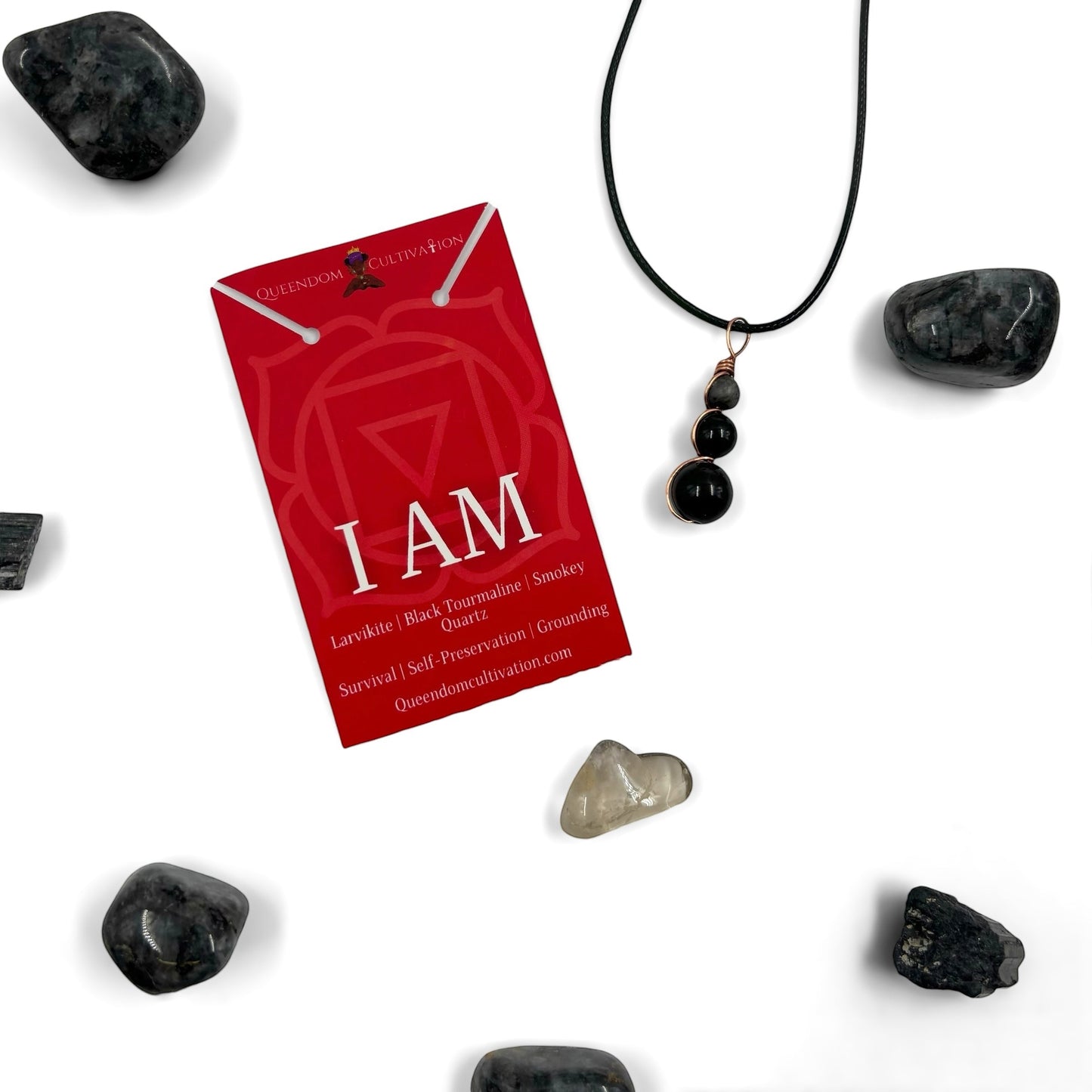 Root Chakra Mini Pendant Necklace for Grounding, Stability, and Energy Balance