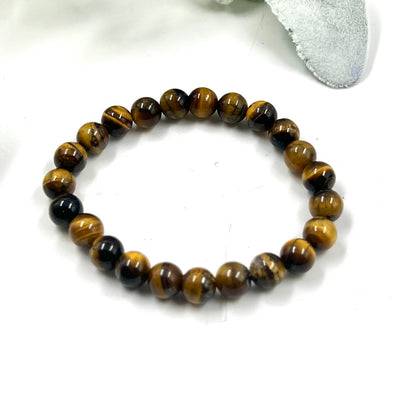Tiger’s Eye 8mm Bead Stretch Bracelet for Confidence & Protection