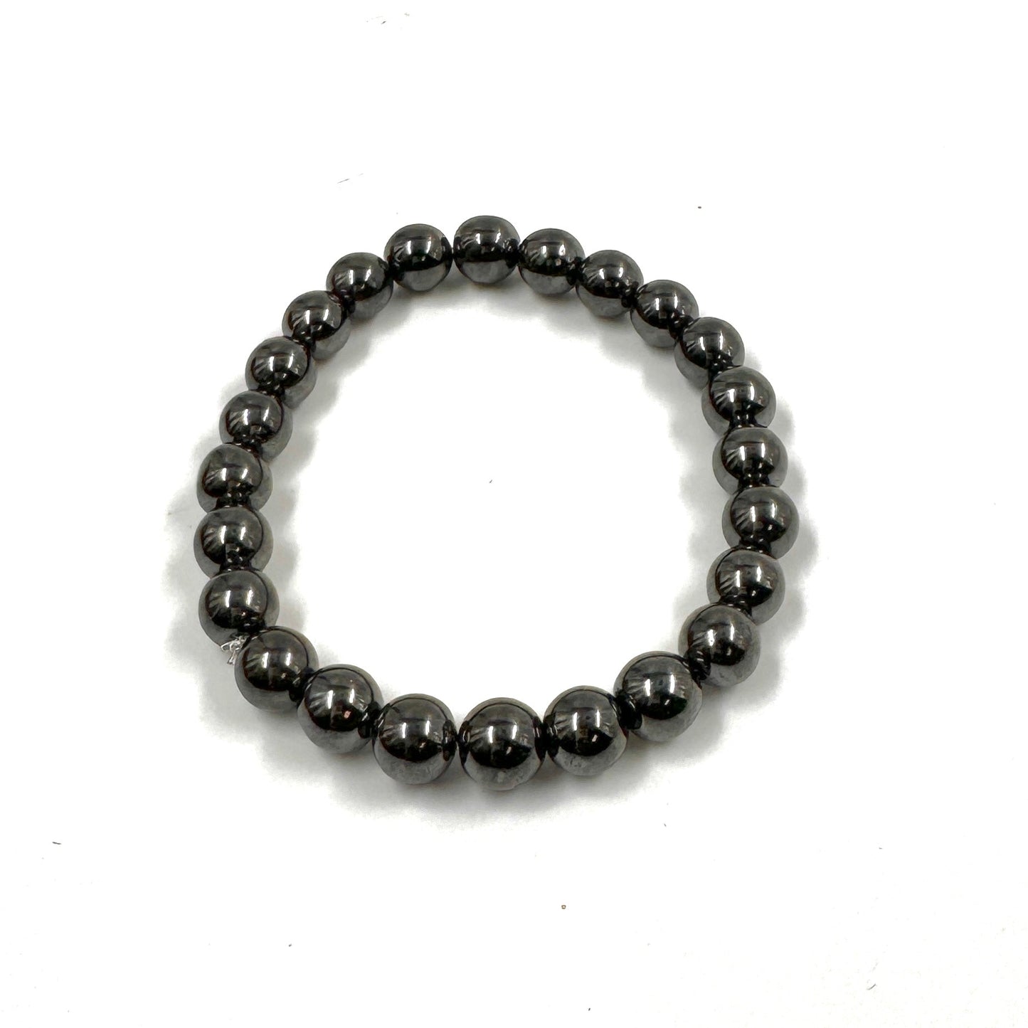 Hematite 8mm Bead Stretch Bracelet for Grounding, Focus, and Energy Balance
