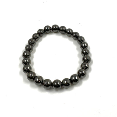 Hematite 8mm Bead Stretch Bracelet for Grounding, Focus, and Energy Balance