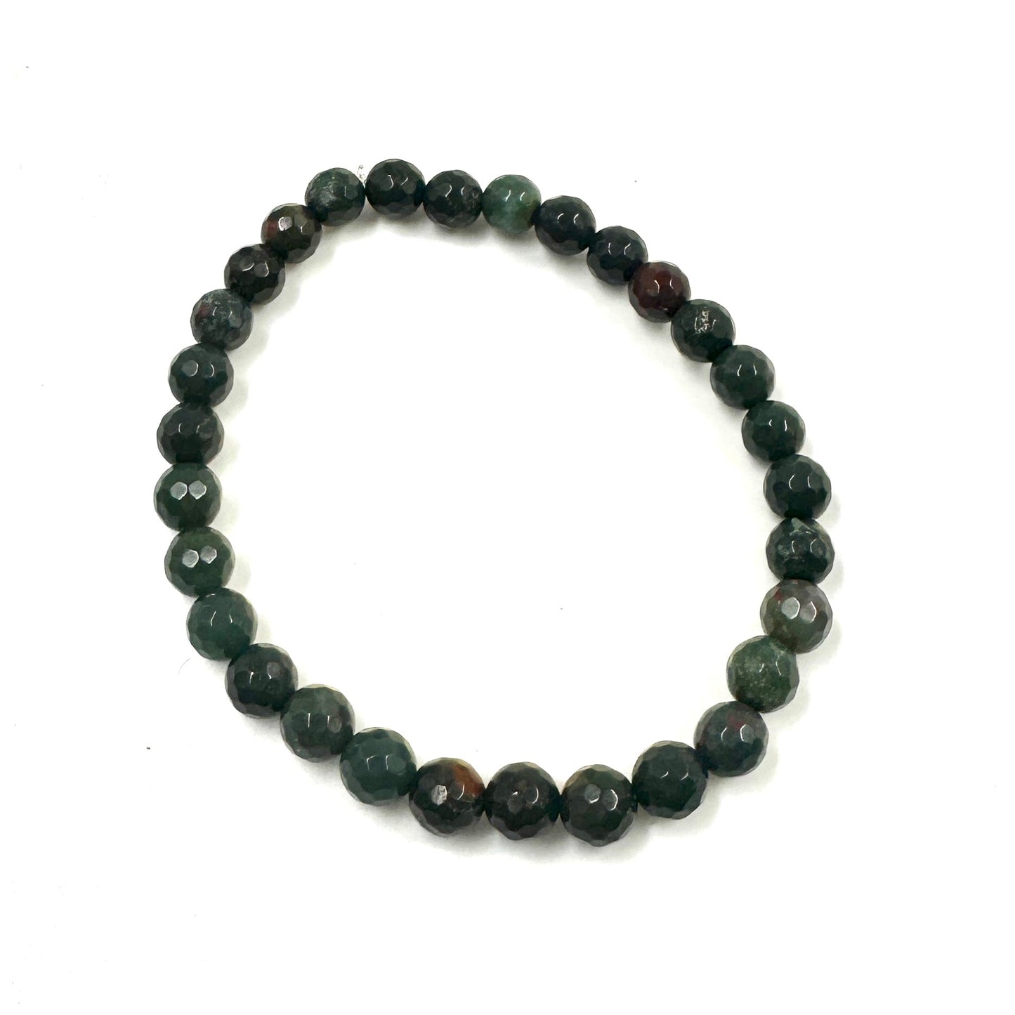 Bloodstone 8mm Bead Stretch Bracelet for Strength, Focus, and Energy Support
