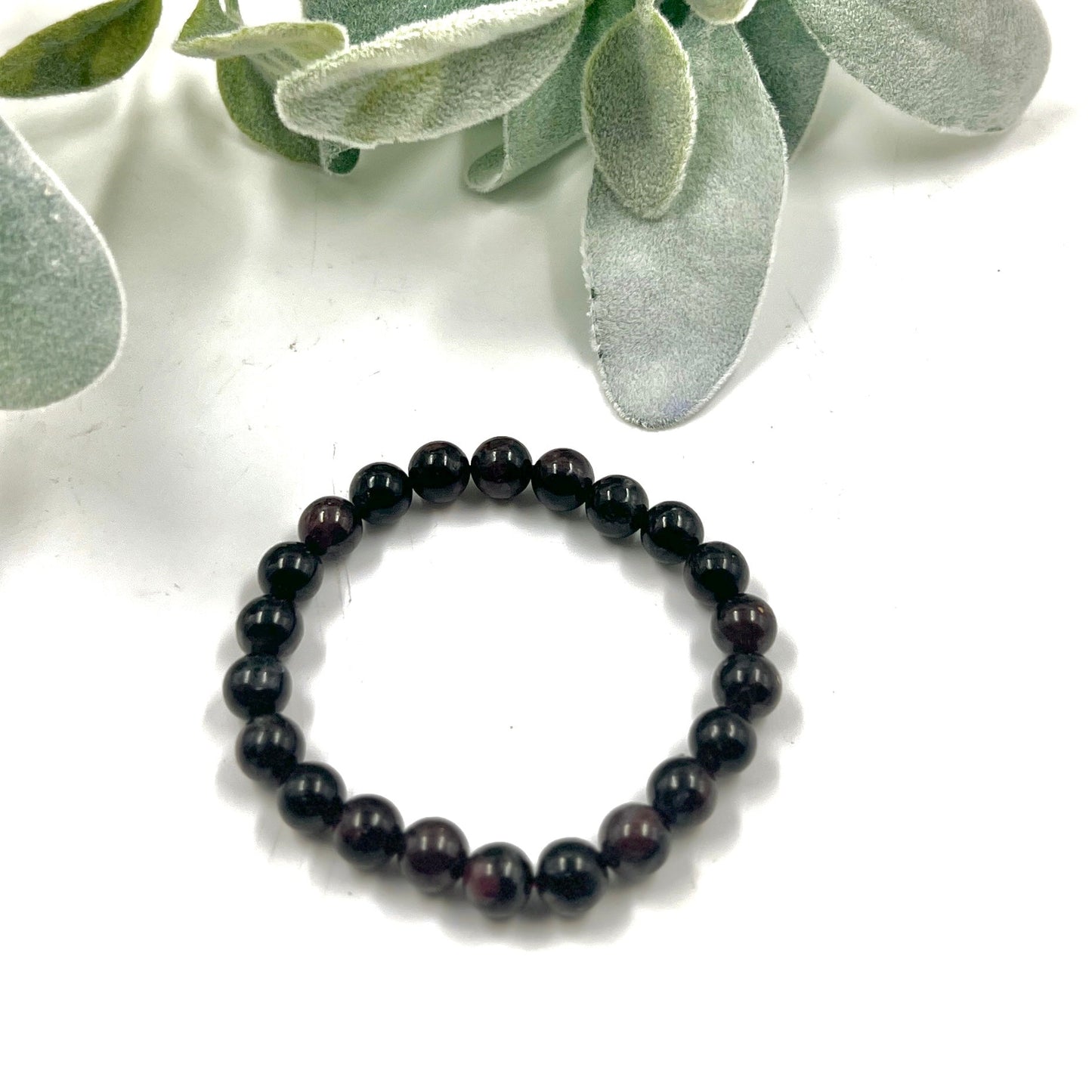 Garnet 8mm Bead Stretch Bracelet for Energy, Motivation, and Grounded Confidence