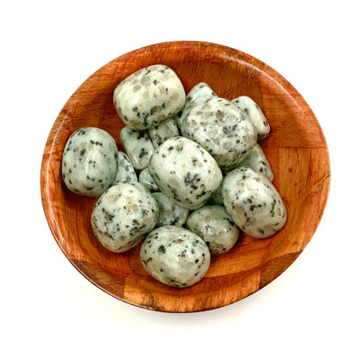 Polished Kiwi Jasper Crystal for Emotional Balance & Grounding