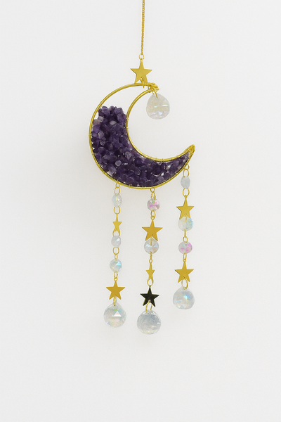 Amethyst Crystal Suncatcher for Calm, Focus & Positive Energy