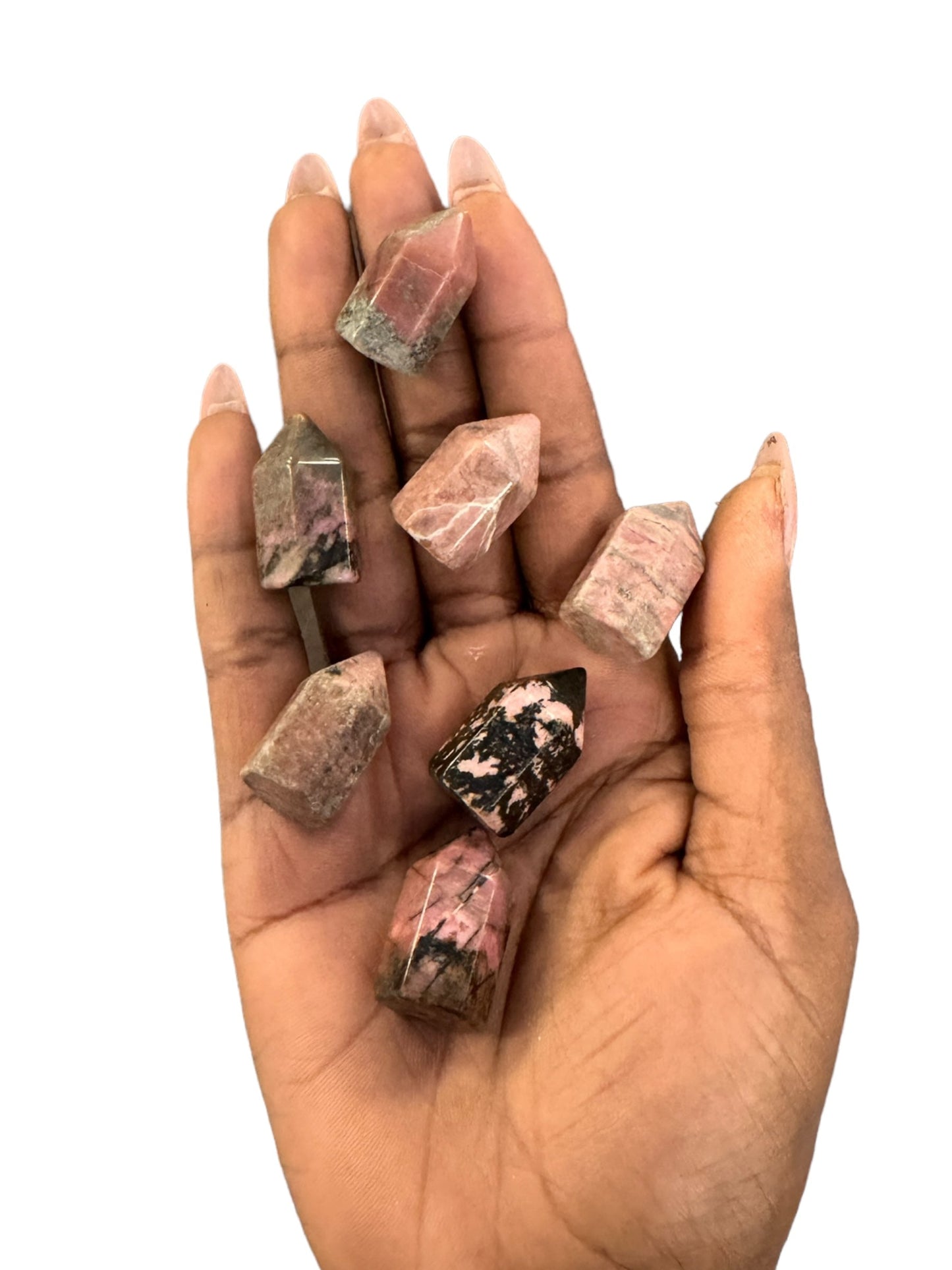 Mini Rhodonite Tower for Emotional Healing and Stress Relief
