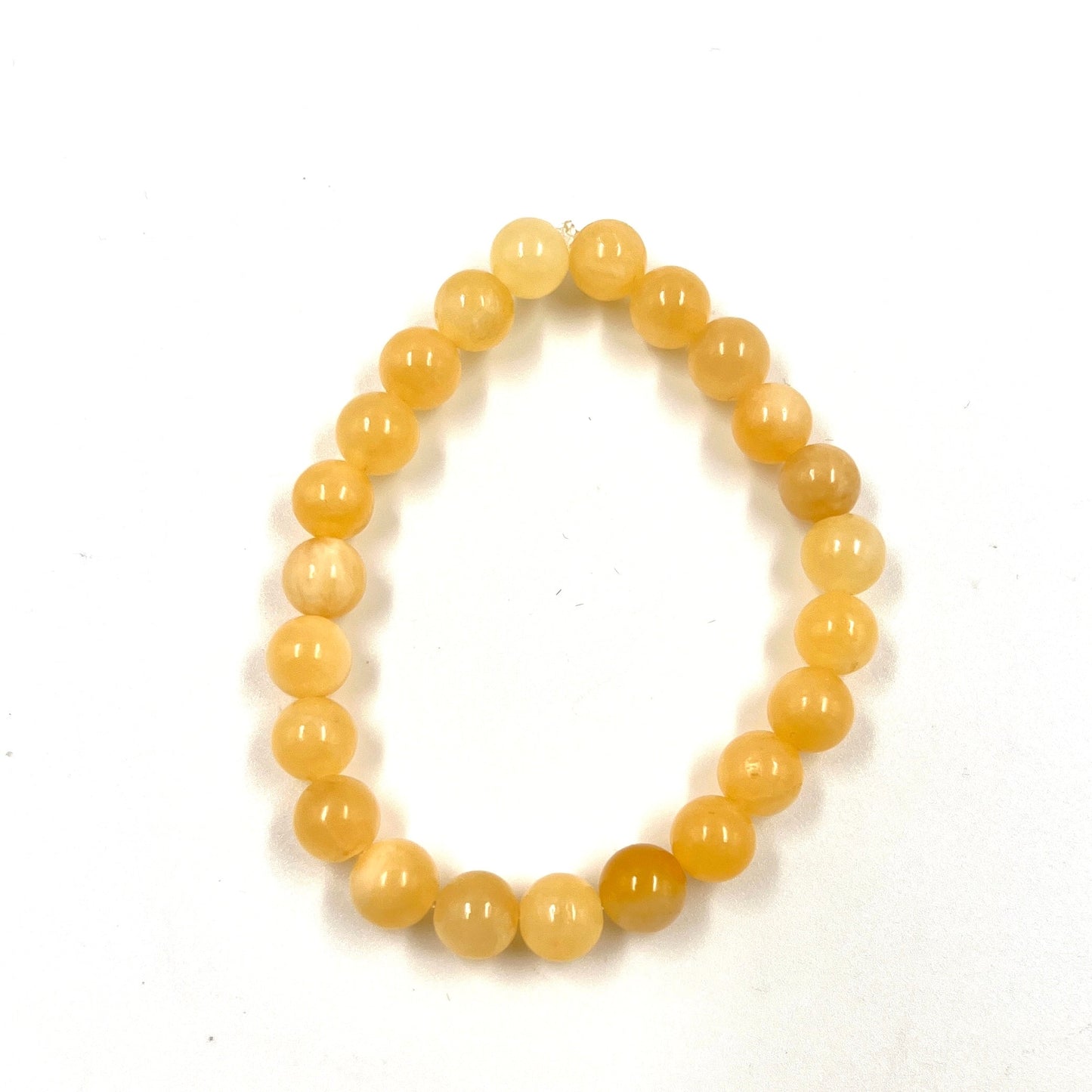 Yellow Jade 8mm Bead Stretch Bracelet for Confidence & Emotional Balance