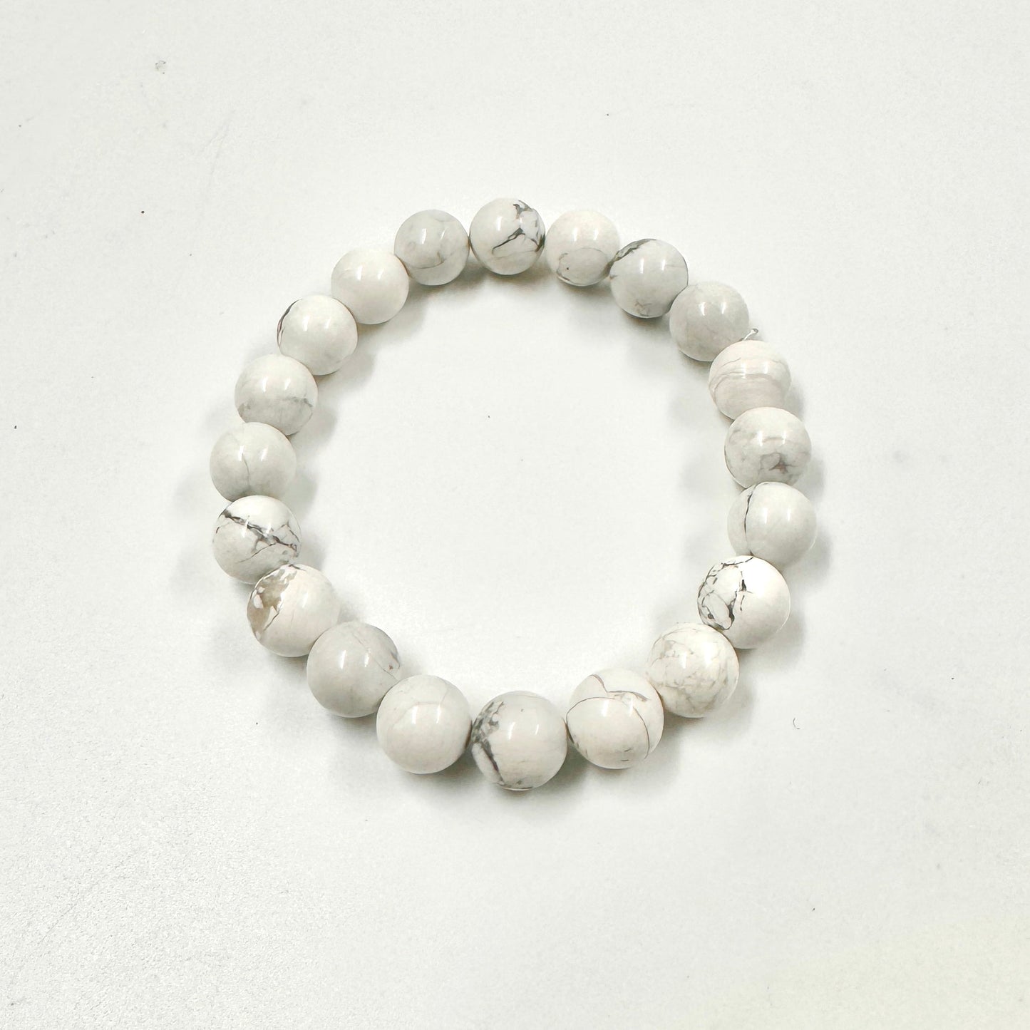 Howlite 8mm Bead Stretch Bracelet for Calm, Focus, and Emotional Balance