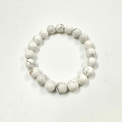 Howlite 8mm Bead Stretch Bracelet for Calm, Focus, and Emotional Balance