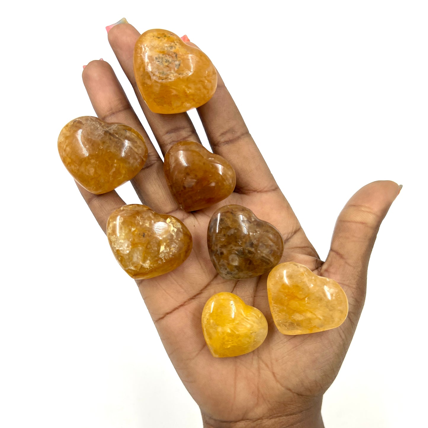 Golden Healer Quartz Mini Heart Crystal for Healing Energy