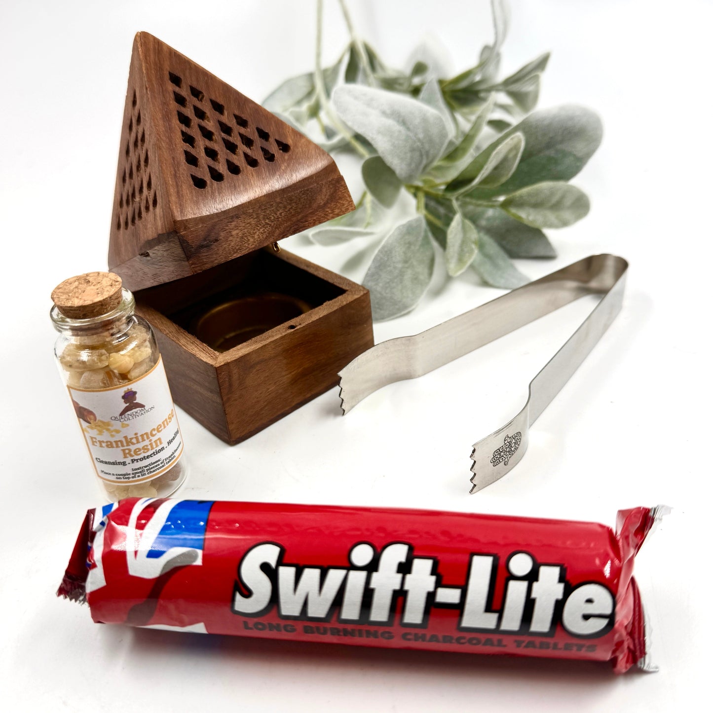 Wooden Temple Burner Combo Pack