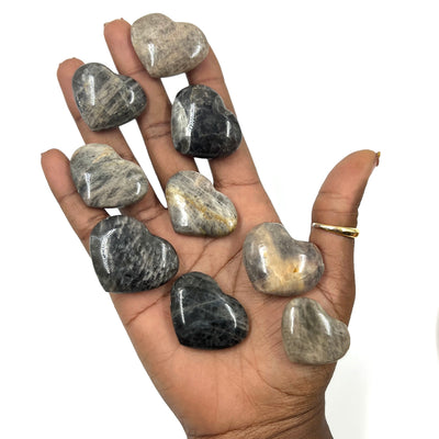 Black Opal Mini Heart Crystal for Emotional Balance & Protection