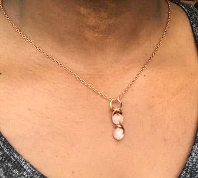 Rose Quartz Mini Pendant Necklace for Love, Healing, and Emotional Wellness