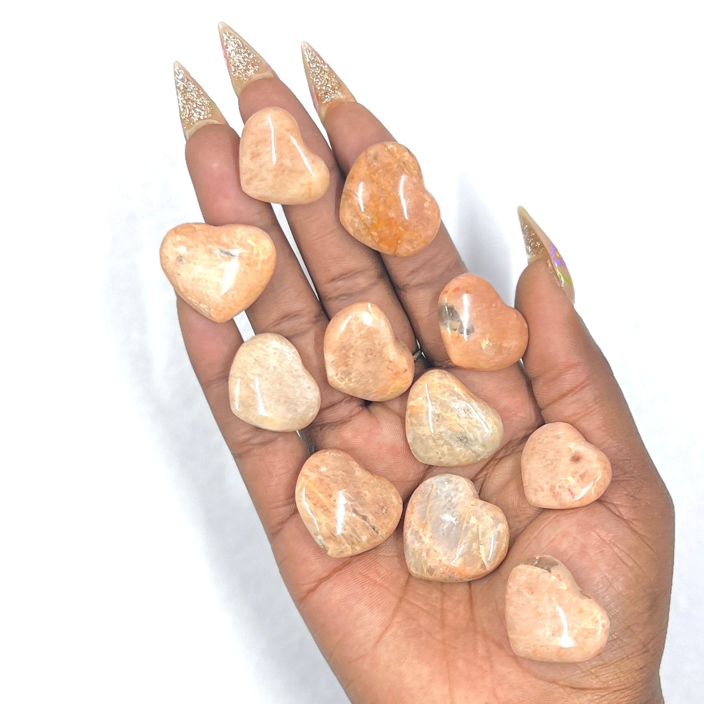 Peach Moonstone Mini Heart – Emotional Balance & Self-Discovery Crystal