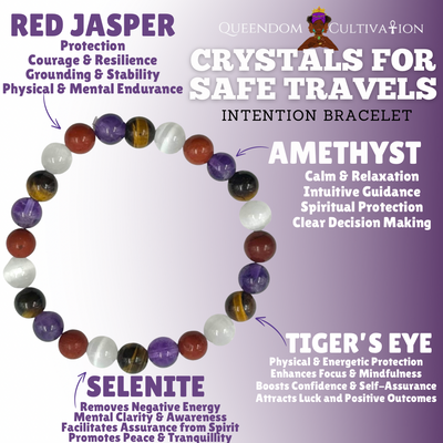 Crystals for Safe Travels Stretch Bracelet (8mm)