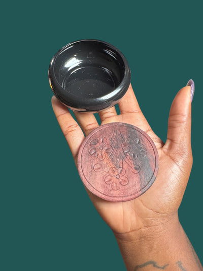 Black Metal Charcoal Burner w/ Coaster for Resin, Incense & Rituals