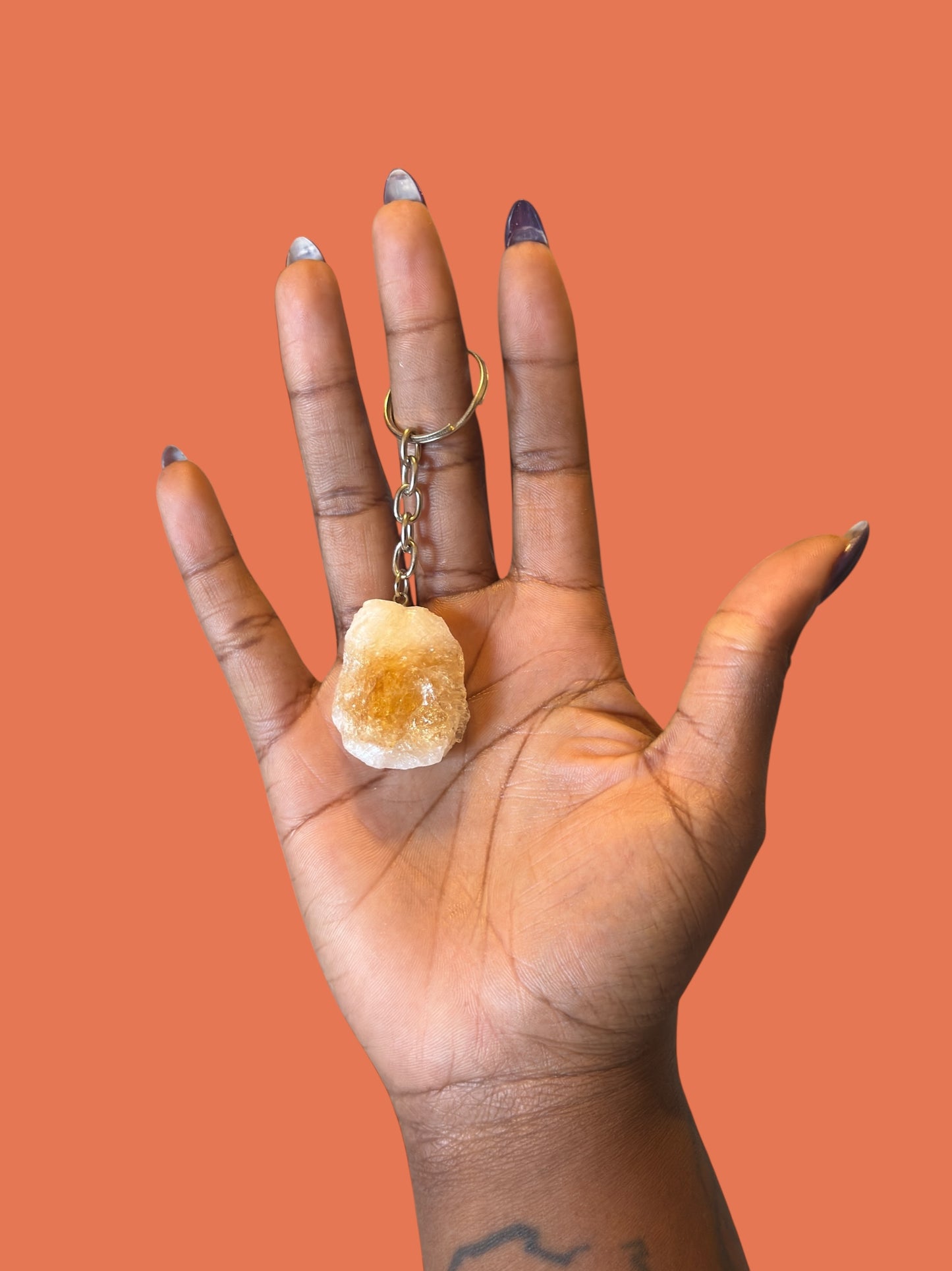 Citrine Keychain for Confidence, Abundance & Positive Energy