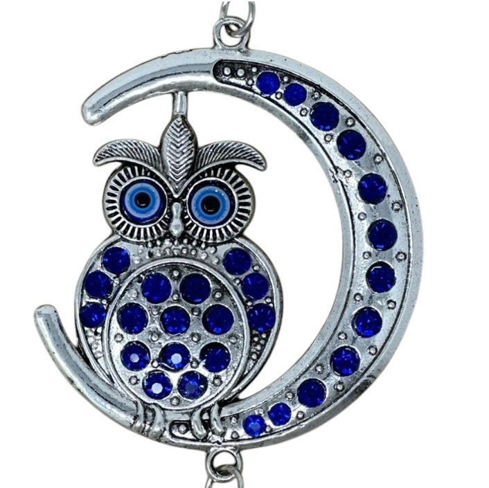 Owl Crescent Moon w/Evil Eye Wall Hanging