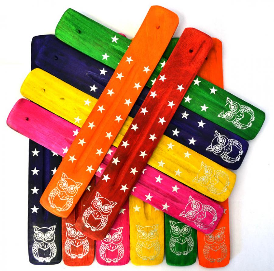 Owl Design Wood Ash Catcher for Incense