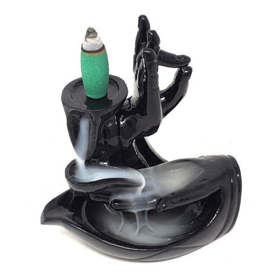 Hand of Compassion Backflow Incense Burner | Metal Incense Cone Holder