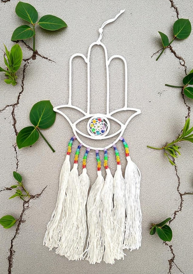 Hamsa Hand Evil Eye Dream Catcher for Protection and Peace