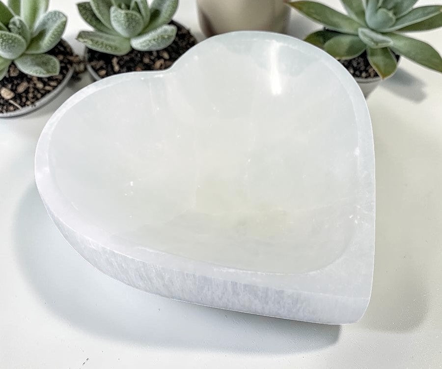 Selenite Heart Dish