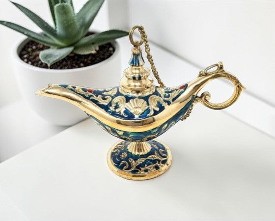 Vintage Aladdin Genie Lamp for Meditation & Spiritual Space