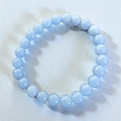 Angelite Stretch Bracelet for Calming Energy, Communication, Peace & Protection