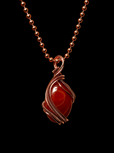 Custom Wrapped Carnelian Pendant for Motivation & Creative Energy