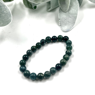 Moss Agate 8mm Bead Stretch Bracelet for Stability, Growth & Stress Relief