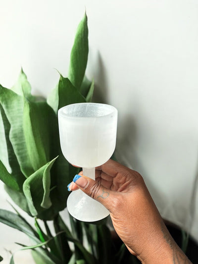 Selenite Goblet for Energy Cleansing, Meditation, and Home Décor
