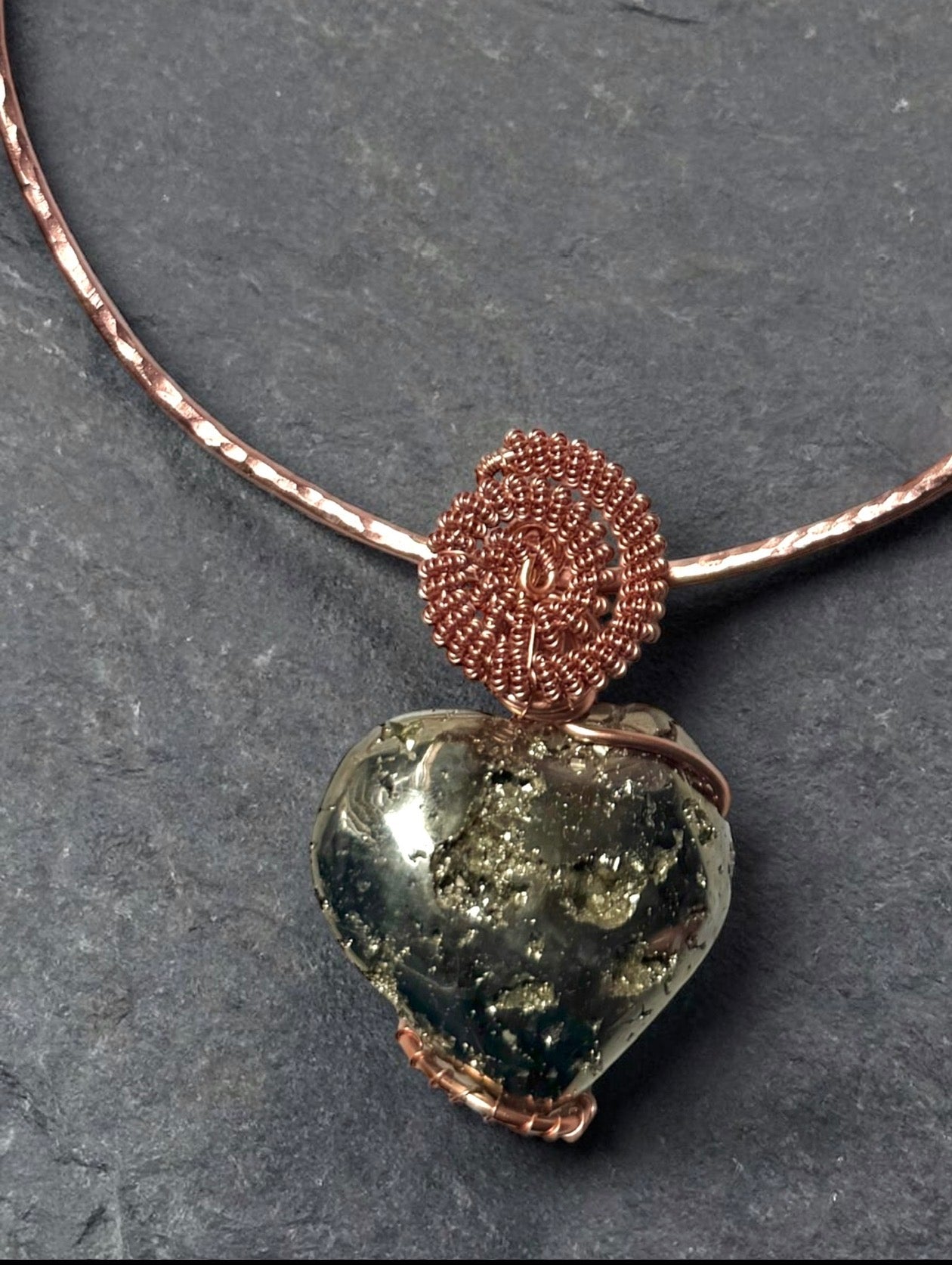 Custom Wrapped Pyrite Pendant for Confidence