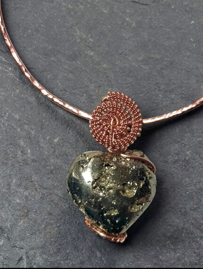 Custom Wrapped Pyrite Pendant for Confidence