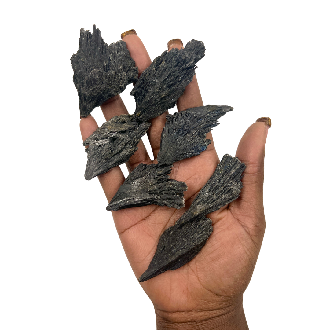 Raw Black Kyanite Crystal for Energy Clearing & Protection