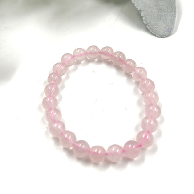 Rose Quartz 8mm Bead Stretch Bracelet for Emotional Healing & Self-Love