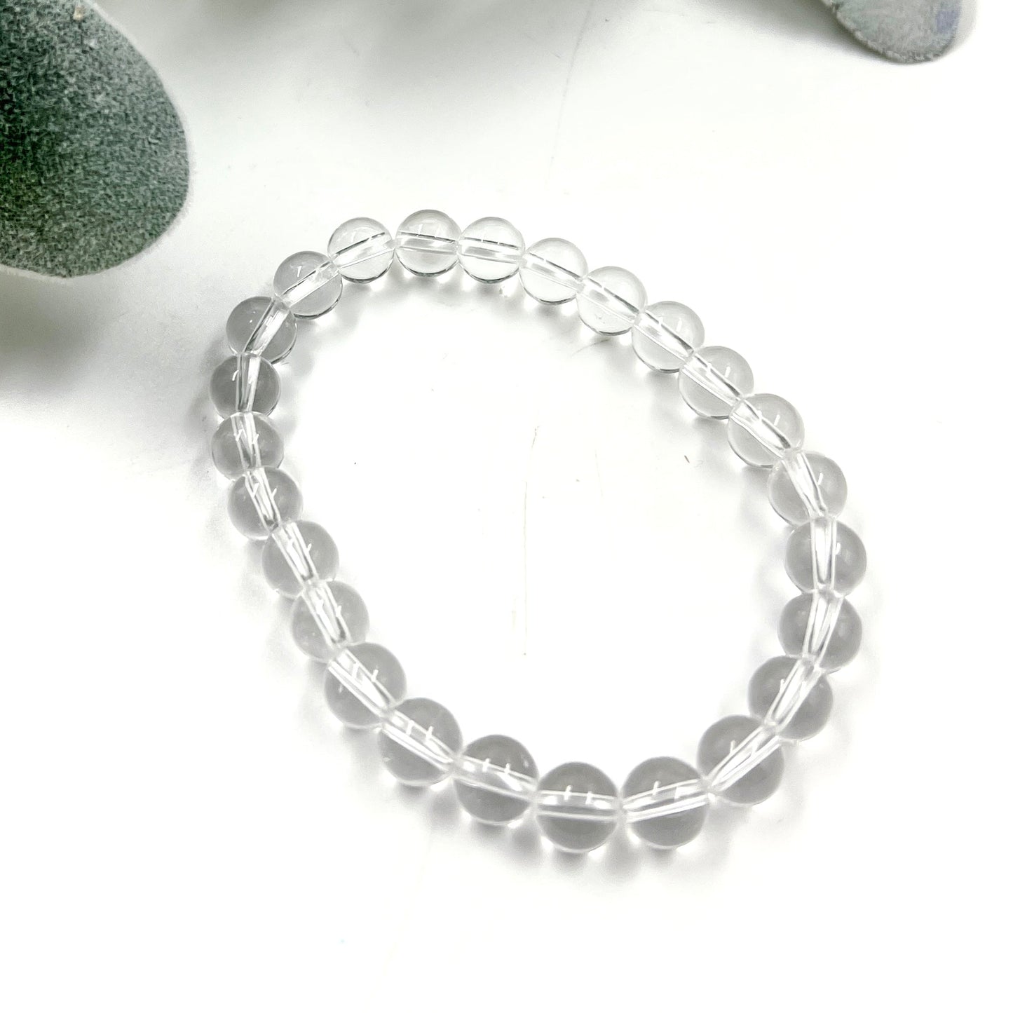 Clear Quartz 8mm Bead Stretch Bracelet for Clarity, Focus & Energy Balance