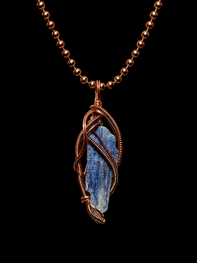 Custom Wrapped Blue Kyanite Pendant for Alignment & Communication
