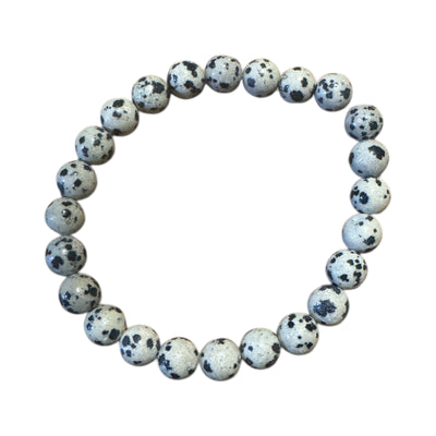 Dalmatian Jasper Stretch Bracele for Protection, Grounding & Joyful Energy