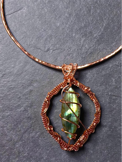 Custom Wrapped Labradorite Pendant for Intuition
