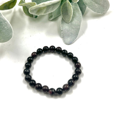 Garnet 8mm Bead Stretch Bracelet for Energy, Motivation, and Grounded Confidence