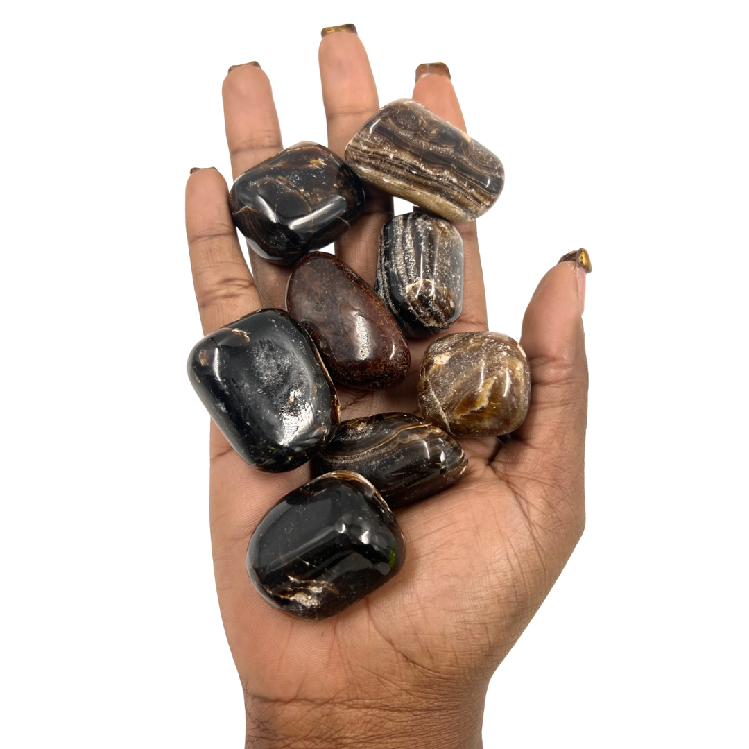 Polished Chocolate Calcite Crystal for Grounding & Emotional Balance
