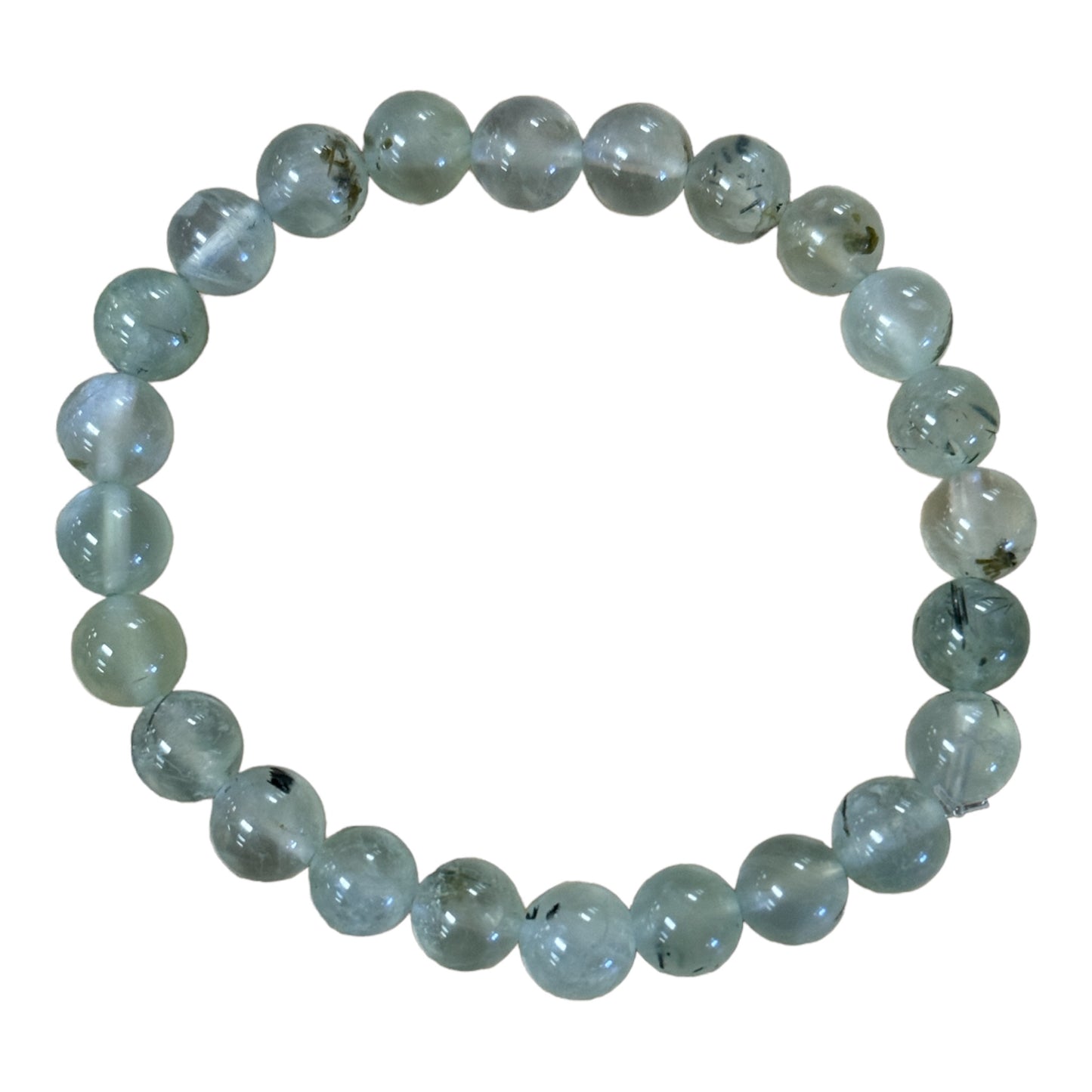 Prehnite Stretch Bracelet for Stress Relief, Heart Chakra Support & Emotional Clarity