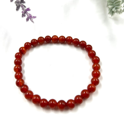 Carnelian 8mm Bead Stretch Bracelet for Motivation & Creative Energy