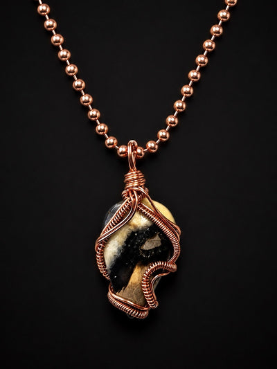 Custom Wrapped Septarian Pendant for Confidence & Grounding