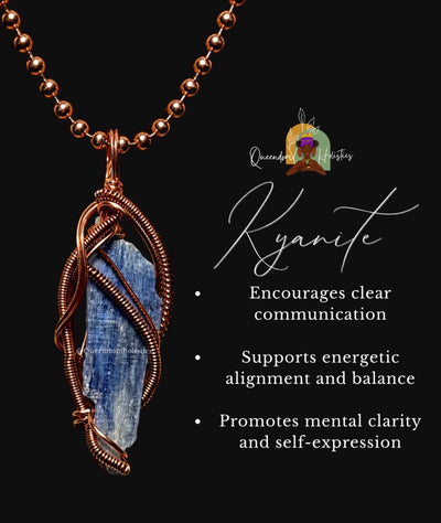 Custom Wrapped Blue Kyanite Pendant for Alignment & Communication