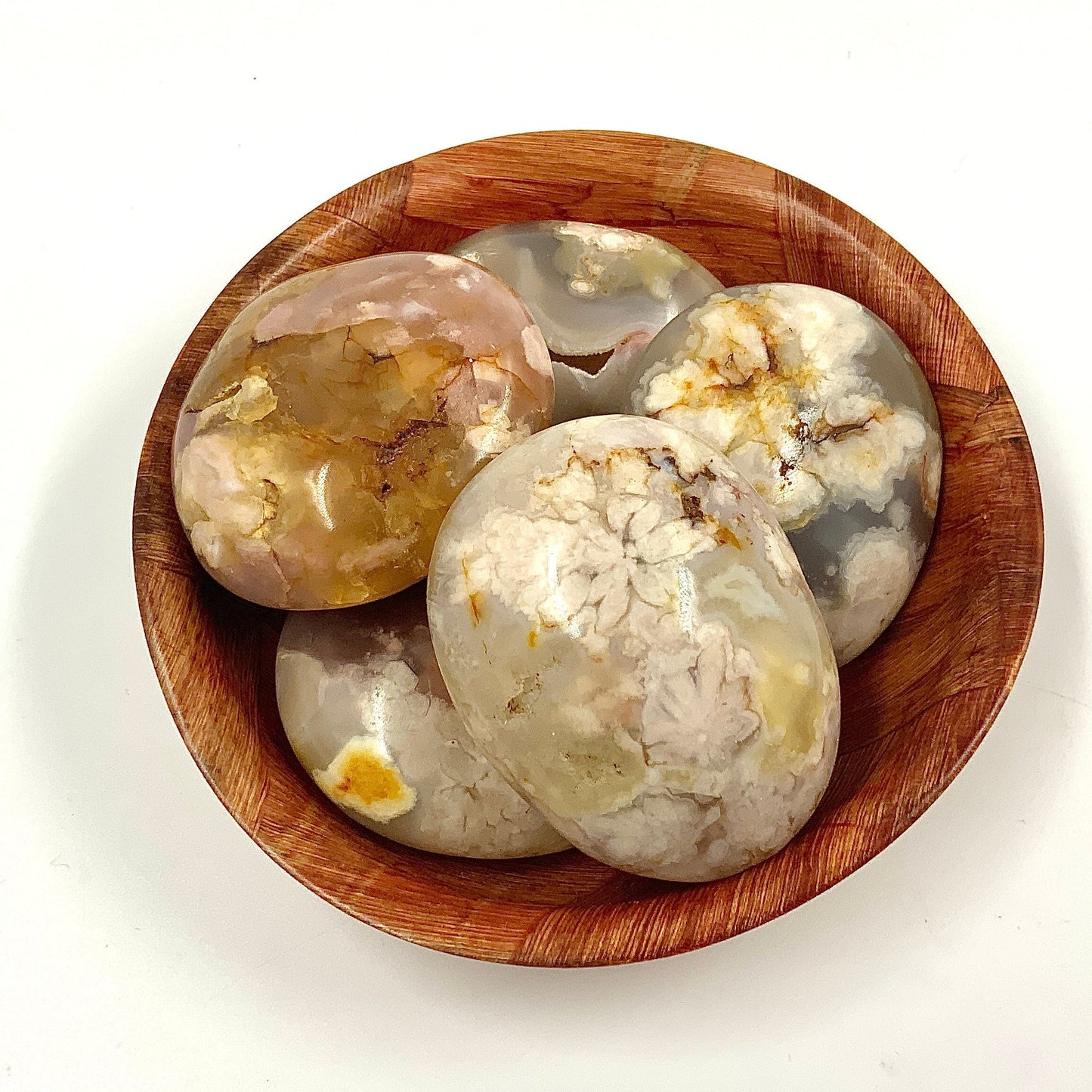 Flower Agate Palm Stone for Healing & Growth