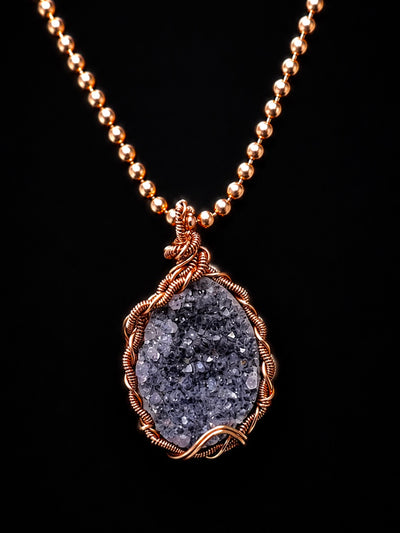 Custom Wrapped Amethyst Pendant for Stress Relief